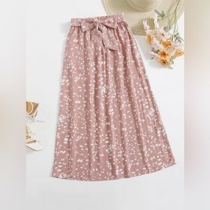 Print Tie Front Skirt